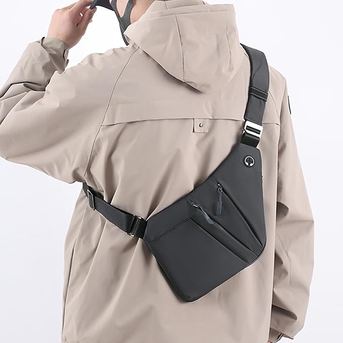 Anti Theft Crossbody Bags for Women Men, Multi-Pocket Shoulder Bag, Slim Sling Bags with 2 RFID Blocking Card