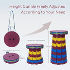 Upgraded Portable Foldable Stool,Folding Camp Stool,Lightweight Sturdy 400lbs Load Capacity Collapsible seat Height Adjustable for Fishing Hiking Picnic Hunting Party BBQ Indoor(Blue Yellow Purple)