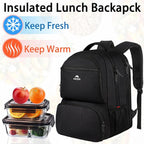 MATEIN Lunch Backpack for Men, 18 Inch Large Insulated Backpack Cooler with Lunch Compartment, Water Resistant Laptop Back pack with Lunch Box Bag for Work Travel Business College Picnic