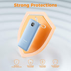 TESSAN Portable Charger with Built in Cables, 10000mAh Power Bank Fast Charging with Foldable AC Plug, 20W Compact Battery Pack Travel Essentials for iPhone 16/15 Series, Samsung, Tablets, Blue