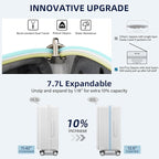 Hard Shell Suitcases 24 Inch Check in Luggage with Spinner Wheels Cup Holder, Lightweight Top Opening Expandable Luggage Hard Case Rolling Medium Checked Suitcase with Lock, White