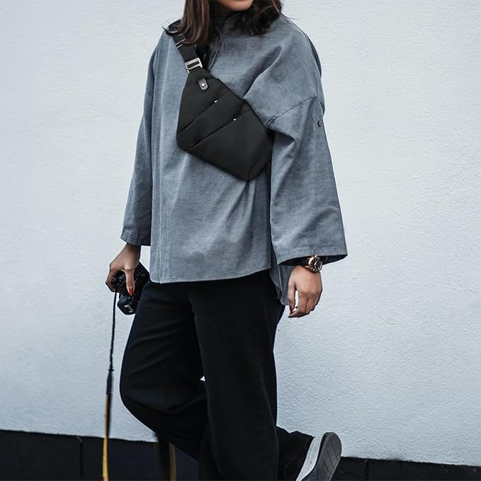 Anti-Theft Crossbody Sling Bag Unisex Slim Water Resistant Shoulder Bag Outdoor Casual Hiking Daypack