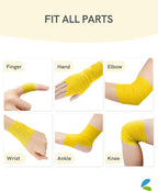 FriCARE Self Adhesive Bandage Wrap, Medical Tape in First Aid Kit, Cohesive Bandages for Wounds Sport Vet, 2 Inches X 5 Yards 6 Rolls, Yellow