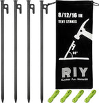 4 Pack Tent Stakes Heavy Duty Metal Tent Pegs for Camping Steel Tent Stakes 16 inch Unbreakable and Inflexible