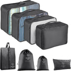 8 Set Packing Cubes for Suitcase, Packing Cubes for Carry on Suitcases, Luggage Organizer for Travel Essentials, Large Mesh Luggage Bag for Suitcases