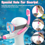 Vvinca Snorkeling Gear for Kids Dry Top Kids Snorkel Set for Boys Girls Junior Youth Children Age 4-14 Swim Goggles with Nose Cover Anti-Fog Panoramic View Adjustable Elastic Diving Mask and Snorkel