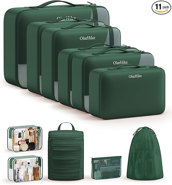 11 Set Packing Cubes for Travel, Gifts for Women Mom,Anti-Tearing Suitcase Organizer,OlarHike Vacation Essentials & Accessories for Cruise Ship