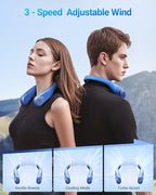 SWEETFULL Portable Neck Fan 360° Cooling Bladeless Personal Fan | No Hair Twisting - 4000mAh USB Rechargeable Wearable Fan for Travel, Birthday Gifts for Men, Women, Mom, and Dad
