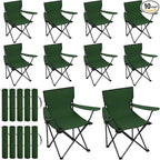 Huwena 10 Pack Folding Camping Chairs Bulk with Cupholder Carry Bags Lightweight Camp Chairs Collapsible Portable Outdoor Lawn Chair for Picnic, Beach, Outside