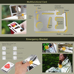 XUANLAN Emergency Survival Kit, Outdoor Survival Gear Tool with Survival Bracelet, Fire Starter, Whistle, Wood Cutter, Water Bottle Clip, Pen (29 in 1)