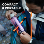 SurviMate Purified Water Bottle for Camping, Hiking, Backpacking and Travel, BPA Free with 5-Stage Intergrated Filter Straw