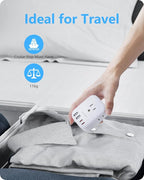 LENCENT Germany France Travel Power Adapter, Schuko Type E F Power Plug Adaptor with 4 USB Ports(2 Type C), 4 Outlet Converter, US to EU Spain France German Greece Norway Iceland South Korea Portugal