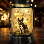 French Bulldog Gifts for Women/Men French Bulldog Solar Lanterns Dog Mom Birthday Dog Lovers Lantern Pet loss Pet Memorial Lights Solar Garden Decoration Outside for Yard, Patio,Backyard,Porch Torches