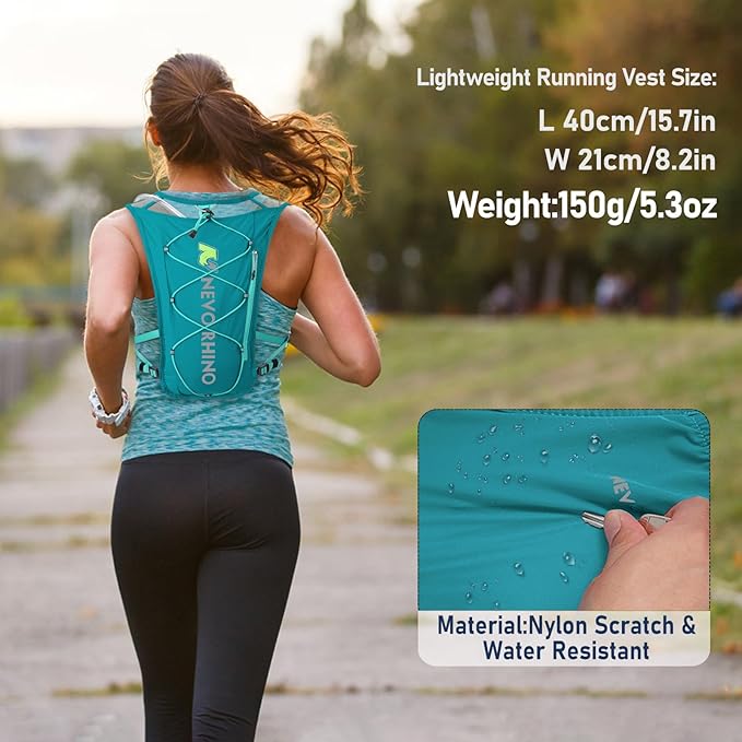 Waterproof Running Vest, 5.5L Breathable Running Hydration Vest with 1.5L Water Bladder, Water Vest for Hiking, Trail Marathon Race, Ideal for Women and Men