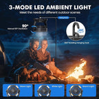 Misting Fan Portable 42800mAh Rechargeable with Remote Control, Camping Fan with LED Light & Stepless Speed Control & Cooling Spray with 6L Bucket, Timer Function, Portable Handle, Rotate Hang Hook