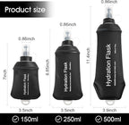 WILDREEDS 500ml Soft Flask, TPU Collapsible Soft Water Bottle for Hydration Pack, Running Vest, Folding Water Bottle for Hiking Cycling Climbing-1Pcs, Black
