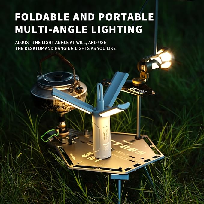 Folding LED Camping Lantern Flashlight, Allspark USB Rechargeable Collapsible Waterproof Tent Lights,Magnetic Hanging Light for Hurricanes Emergency Power Outages,with Retractable Triangular Bracket