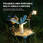 Folding LED Camping Lantern Flashlight, Allspark USB Rechargeable Collapsible Waterproof Tent Lights,Magnetic Hanging Light for Hurricanes Emergency Power Outages,with Retractable Triangular Bracket