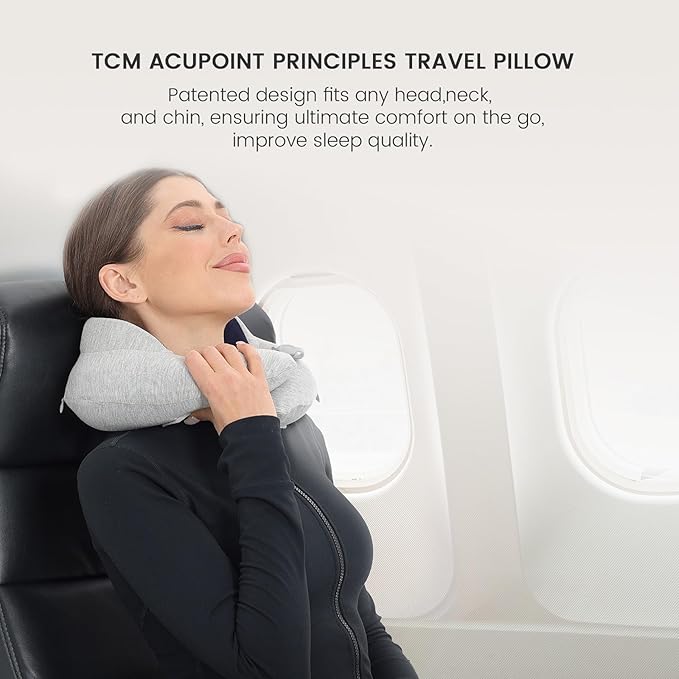 Inflatable Travel Pillow, Upgraded Travel Neck Pillow for Airplane Neck Support Sleeping - 3rd Generation, Double Comfort Plane Pillow - Portable Travel Essentials
