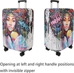 WUJIAONIAO Travel Luggage Cover Baggage Suitcase Cover Protector Skins 18-32 Inch (Graffiti A8, S (for 18-20 inch luggage))