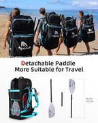 Abahub Adjustable Kayak Paddle 210-230 cm/ 230-250 cm Floating Kayaking Oars Boating Oars Canoeing Oars Black