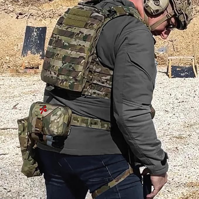 Ifak Pouch-Rapid Deployment Tactical MOLLE Trauma Kit Pouches, Quick Release Tear-Off Medical First Aid Kit Organiser with Red Immediate Identify for Emergency Surviva Activities.