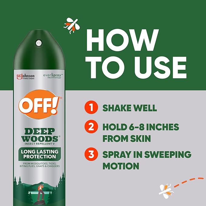 OFF! Deep Woods Insect Repellent Aerosol, Bug Spray with Long Lasting Protection from Mosquitoes and Ticks, 9 oz