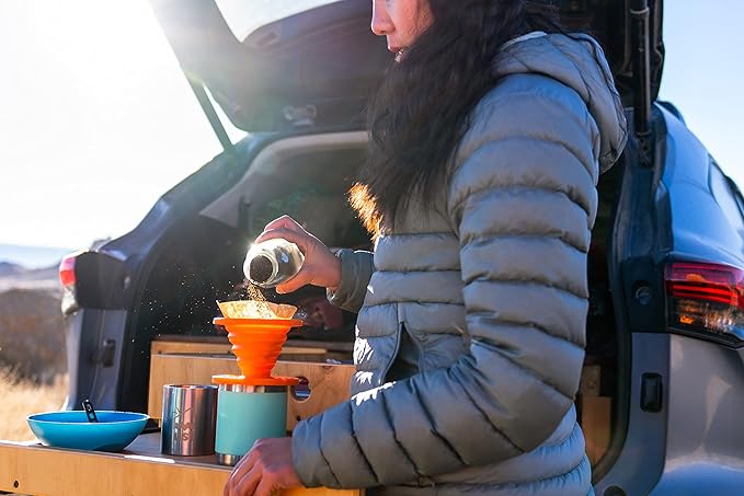 ust Collapsible Flexware Coffee Drip with Strong, Flexible, Compact, BPA Free Design and Lid Seal for Hiking, Backpacking, Camping and Outdoor Survival, Orange, One Size (20-CKT0019-09)