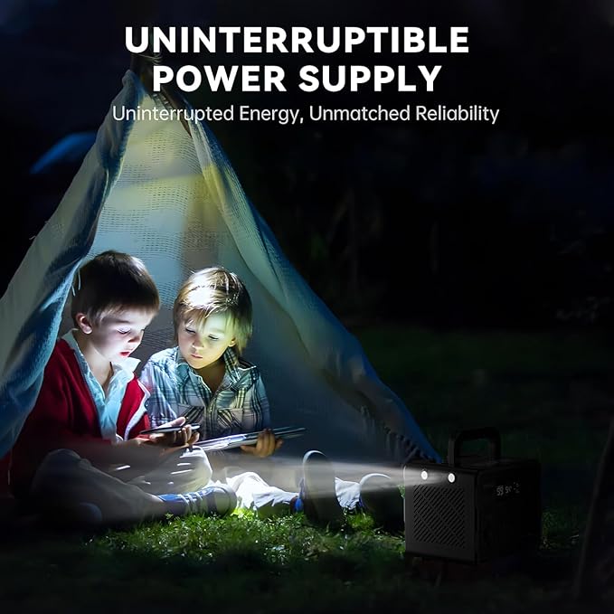 300W Portable Power Station, Solar Generator 259Wh, 70,000mAh LiFePO4 Battery with 65W USB-C PD&Pure Sine Wave AC, Solar Charging for Camping,Home Backup,Emergency Power(SOS Light & LCD Display)
