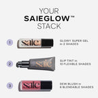 Saie Dew Liquid Blush for Cheeks - Hydrating Cream Blush Stick with a Blendable + Buildable Formula - Skincare Infused Dewy Cheek Tint for a Natural Flush - Glowy Makeup Essential - Cutie (.40 oz)