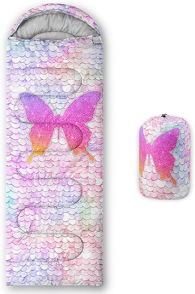 QOOMO Camping Sleeping Bags,3 Season Warm & Cool Weather,Lightweight,Waterproof Sleeping Bags for Adults & Kids,Traveling,and Outdoors,Camping Gear Equipment