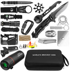 Survival Kit 34 in 1 Emergency Tactical Survival Gear Camping Tool Accessories Equipment Gifts for Men Christmas Stocking Stuffers Valentines Birthday Fathers Day for Dad Husband