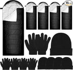 Tranqun Sleeping Bags for Adult with Winter Beanies Gloves, Cotton Liner Camping Sleeping Bag Waterproof Warm Lightweight for Backpacking Camping Indoor Outdoor Homeless People