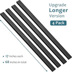 Cable Hider Raceway Kit, Wire Hiders for TV on Wall 68in (4X L17in), Paintable Cord Cover Channel, Cord Hider for Wall Mounted TV in Home Office, W0.95in X H0.47in, Black