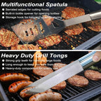 POLIGO 22PCS Heavy Duty BBQ Grill Accessories Set, Non-Slip Grill Tools for Outdoor Grill Set Thicker Stainless Steel Grill Utensils Set, Deluxe Grilling Tools Set in Aluminum Case Ideal Gifts for Men
