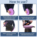 ALEVMOOM 2025 Upgraded XXL 19.7" Collapsible Stool with Cushion, 1000lbs Max Weight Heavy Duty Portable Telescoping Stool, Retractable Seat Folding Chair for Camping Fishing Hiking(Purple-XXL)