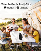 Water Filter Camping – Electric Portable Water Purifier Survival, 0.01 Micron, 6-Stage Water Filtration System Survival with Emergency Lighting for Hiking, Backpacking, Travel – BK-2000