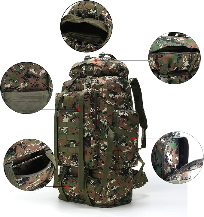 Hiking Backpack for Men 70L/100L Camping Backpack Military Rucksack Molle 3 Days Assault Pack for Climbing