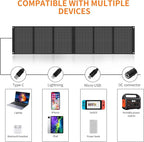 Portable Solar Panel – 60W Foldable Solar Panels with 5V USB and 18V DC for Camping,Cell Phone,Tablet and 5-18V Devices – Compatible with Solar Generators Power Stations
