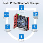 2Pack USB C Fast Charger Block, 60W 5-Port USB C Wall Charger 30W Type C Charging Block, 2USB C+3USB A PPS/PD 3.0 Multiport Charging Cube for iPhone 17 16 15 14 Pro Max,for Galaxy S25 S24 Ultra, i Pad