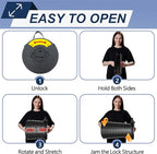 ALEVMOOM XXL Telescoping Stool with Cushion,Taller 19.7"Wider 11.8" Collapsible Chair More Sturdy Capacity 1000Ib,Portable Camping Adjustable Stool for Garden Fishing Hiking Mountain BBQ (Large Black)