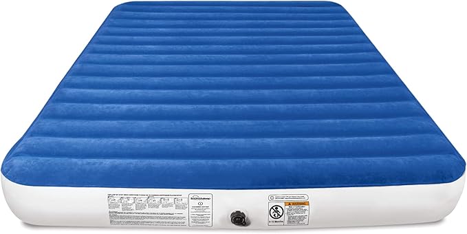 SoundAsleep Products Camping Series Air Mattress Includes Eco-Friendly PVC - Included Rechargeable Air Pump - Queen Size