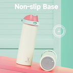 24 oz Insulated Water Bottle with Straw: Meoky Stainless Steel Metal Water Bottle with 2-in-1 Lid - Leak Proof, Cold for 24 Hours, Fits in Car Cup Holder, BPA-Free for Travel Sports Gym, Cream