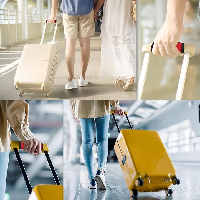uxcell 5 Pcs Luggage Handle Wrap, Hollow Neoprene Handbag Grip Cover Protector Luggage Identifiers Suitcase Handle Wraps for Luggage Suitcase Travel Bags, Pink