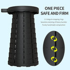 ALEVMOOM Upgraded Collapsible Stool with Cushion,440LBS Max Weight,17.7" Height Adjustable,Sturdy Portable Telescoping Stool,Folding Camping Stool for Outdoor Hiking Travel