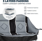 Double Camping Chair for Adults Oversized 2 Person Loveseat Chair for Heavy People, Folding Padded Outdoor Seat with Cup Holders & Carry Bag, 660 lbs Capacity, for Camping, Sports, Backyard