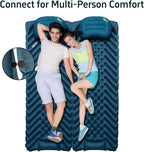 Ultralight Sleeping Pad Camping Inflatable Pillow for Camping Combo, Compact Backpacking Inflatable Sleeping Pad for Adults- Portable for Hiking, Travel - Durable & Comfortable