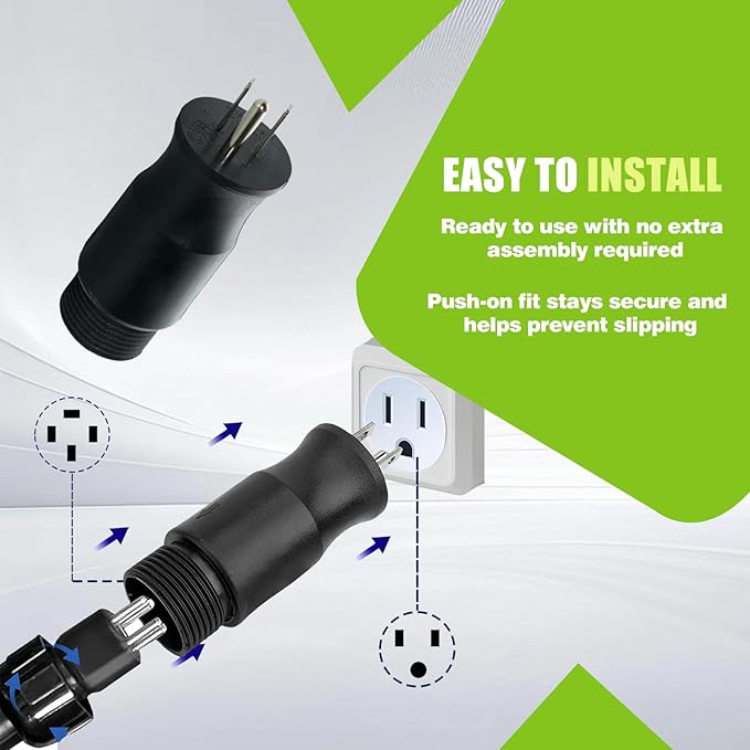 219261 Multi-Voltage Adapter Plug Compatible with Miller and for Hobart Welders, 115V 5-15P 4-Pin to 3-Prong Welder Plug Replacement for Welding Power Cord