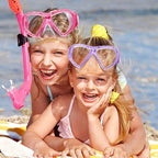 Kids Snorkel Set Dry Top Snorkeling Gear for Kids Youth Boys Girls Junior Age 5-15,Tempered Glass Swimming Diving Mask and Snorkel Set 180 Degree Panoramic View