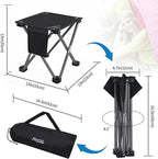 Roptat Camping Stool,Portable Folding Compact Lightweight Stool Seat for Camping Fishing Hiking Gardening Outdoor Walking Backpacking Travelling and Beach with Carry Bag (Black)